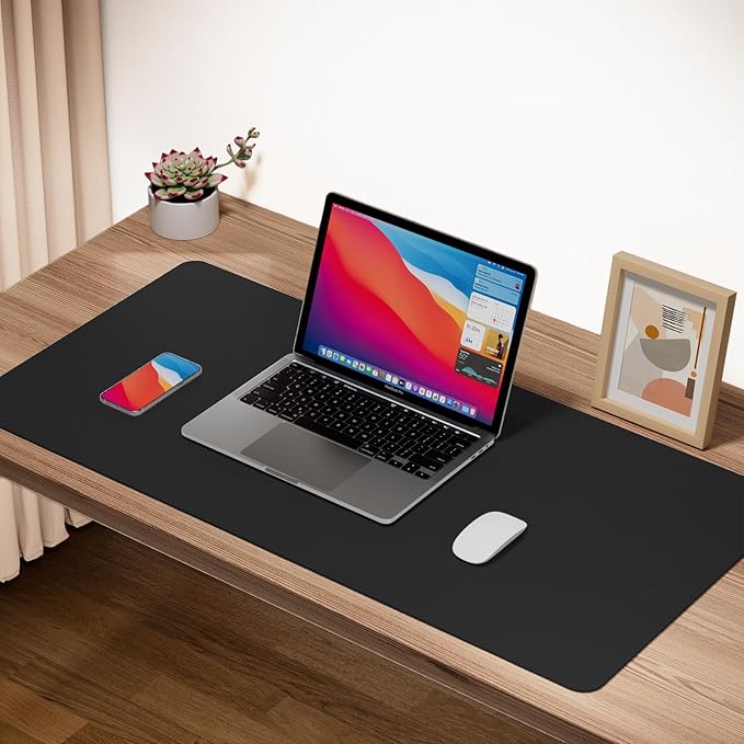 Boutilon Leather Desk Pad Protector, Non-Slip Mouse Pad, Laptop Desk Pad - Image 2