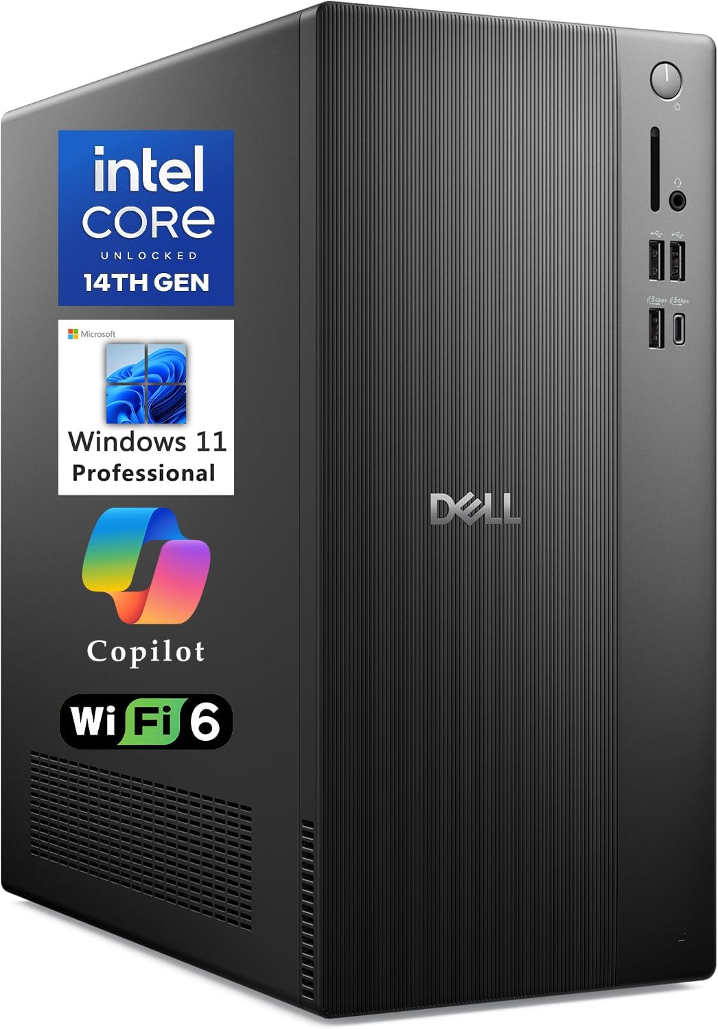 Dell Tower Desktop ECT1250, Intel i3-14100, 32GB DDR5 1TB SSD, Win 11 Pro
