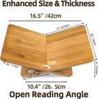 Wood Book Stand for Reading with Handles Large Wooden Book Holder for Display Open Bookstand for Recipe Cook Book