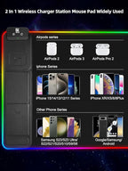 XXL Mouse Pad with Phone Holder, RGB Desk Mat with 15W Fast Charging, LED Large - Image 6