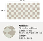 Ohocut Checkered Desk Mat, Large Cute Aesthetic Retro PU Leather Computer - Image 7