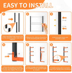 lumber storage rack, wall mount foldable & adjustable, package contents