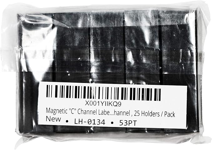SmartSign Pack of 25 Magnetic 'C' Channel Label Holders | 0.5" x 2" - Image 7