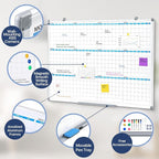 MAKELLO Large Magnetic Dry Erase Calendar Whiteboard Yearly 43" x 31" - Image 3