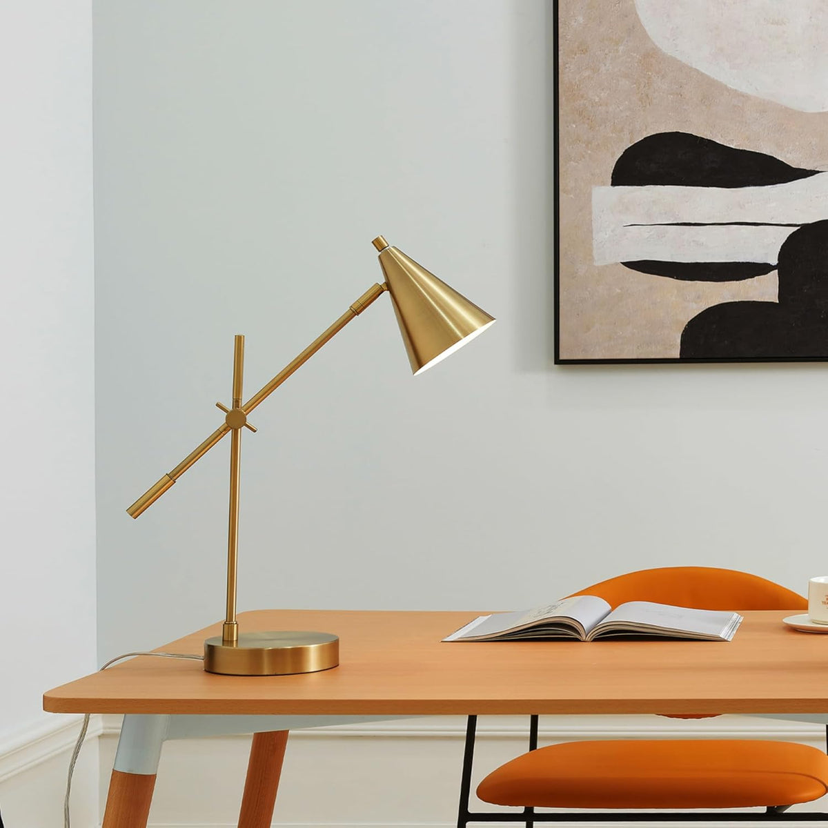 globe electric x novogratz 52887 18" desk lamp shown in use