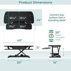 VERSADESK® PowerPro™ 40” x 24” Standing Desk Converter | 40 inch Electric - Image 4