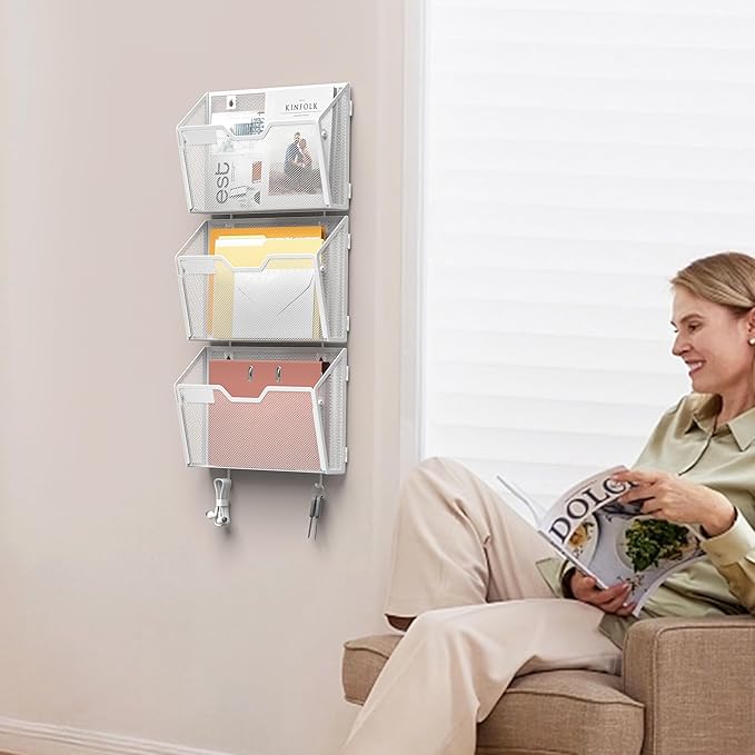 YINGHUA 3 Pack Mesh File Holders Wall Mounted - Image 6