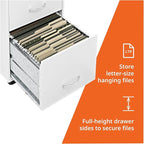 Lorell LYS SOHO Box/File/File Mobile White File Cabinet, 3 Drawer, 26.5 x 14.3 - Image 5