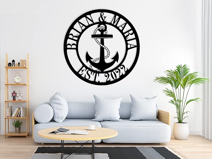 Personalized Nautical Decor, Custom Metal Sign, Anchor Family Name Sign - Image 5