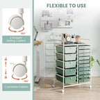 HAPPYGRILL 15-Drawer Rolling Cart, Storage Carts - Image 6