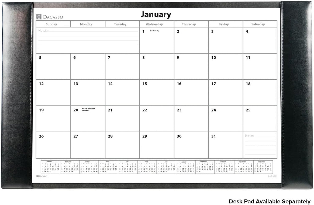Dacasso Monthly Calendar Refill, 28.75" x 16.75", White (S2004 / S2004-O)