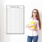 Lined Whiteboard Blank Grid Aluminum Frame Dry Erase Board Reusable Wall - Image 3