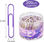 NEEWAY 200pcs Large Purple Paper Clips, 2 Inch Jumbo Paper Clip, Ceative - Image 2