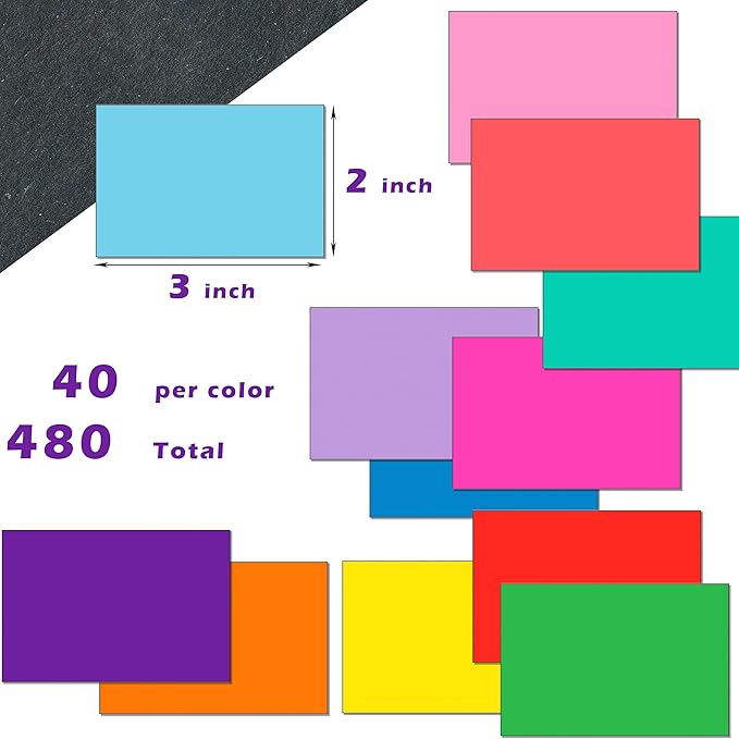 YSHIHE Colored Labels Stickers 3" x 2" Large Color Coding Labels in 12 Assorted - Image 3