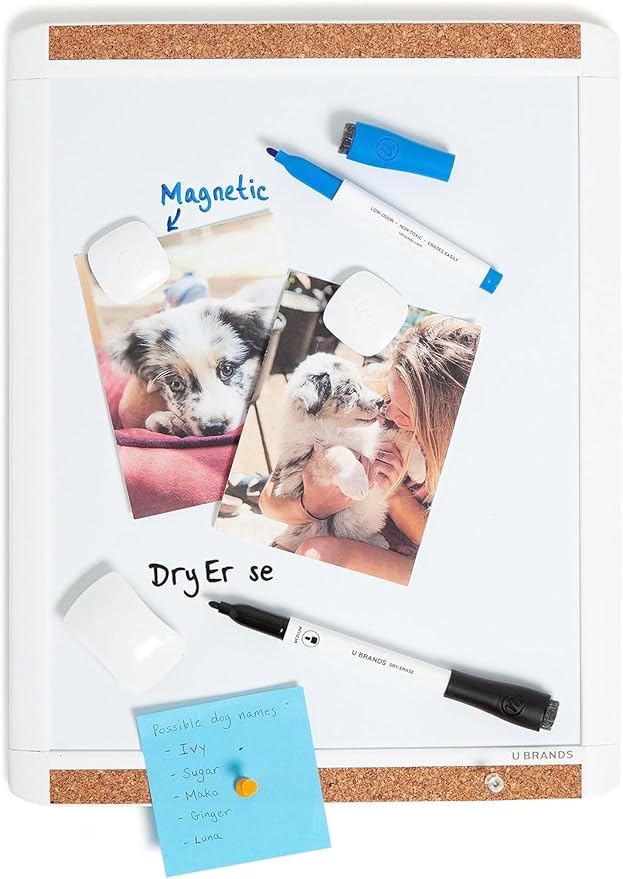 U Brands Contempo Magnetic Dry Erase Board, PINIT White Board, Mini Eraser - Image 6