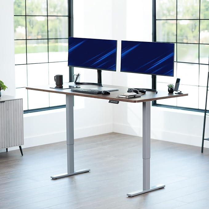 VIVO Electric 71 x 36 in Rustic Standing Desk, Memory Height Adjustment - Image 2