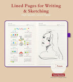 PAIBAS Lined Journal Notebook for Women Men, 160 Pages, A5 Hardcover Vintage - Image 3