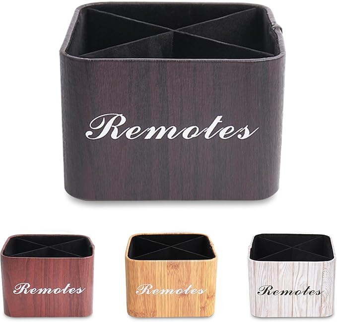 Hennaja Square Leather Art Supply Organizer, Remote Control Holder - Image 2