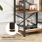 Homeiju Bookshelf, 3 Tier Industrial Bookcase, Metal Small Bookcase, Rustic - Image 6