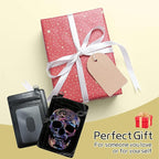 BWEGRHE Small Travel Wallets, Shackle Skull Slim Minimalist Front Pocket Wallet - Image 7