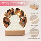 LOUISMIAA Personalized Vinyl Record with Custom Spotify Code, Acrylic LED Light Up Music Decor, Customized Couples Gifts for Anniversary Wedding, Scannable Song Plaque for Him Her, Home Office Shelf Display(Style D)