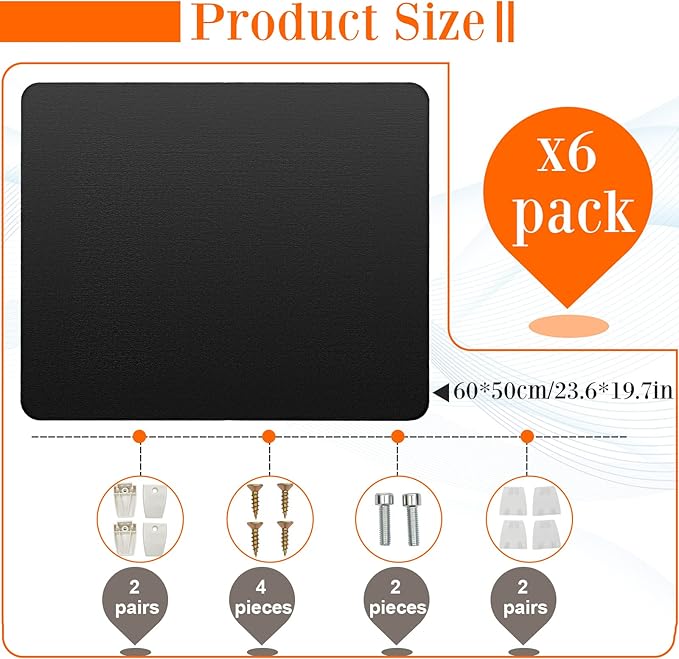 6 Pcs Desk Divider Privacy Panel 20 x 24 Clamp-on Acoustic Freestanding Desktop - Image 2