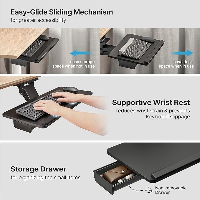 PEGZONE Keyboard Tray Under Desk - Image 5