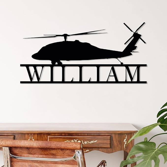 Personalized Metal Airplane Wall Art, Airplane Name Sign, Customized Pilot Name - Image 6