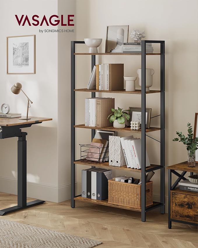 VASAGLE 5-Tier Bookshelf, Bookcase - Image 2