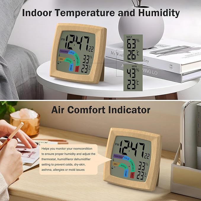 VOILEIPAGI Travel Alarm Clock Bedside Clock - Image 4