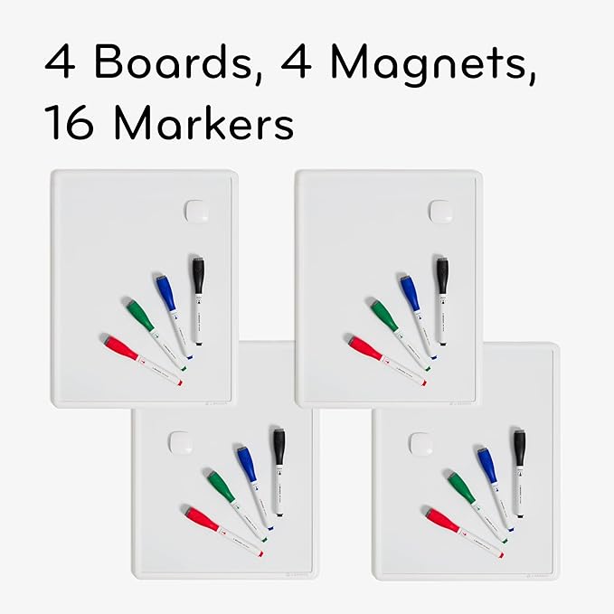 U Brands Contempo Magnetic Dry Erase Board White Board Bundle, Includes 4 Boards - Image 3