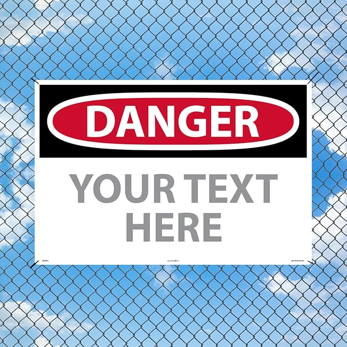 Custom OSHA Style Danger Sign 24" x 36" Aluminum Sign, Customizable "Your Text - Image 3