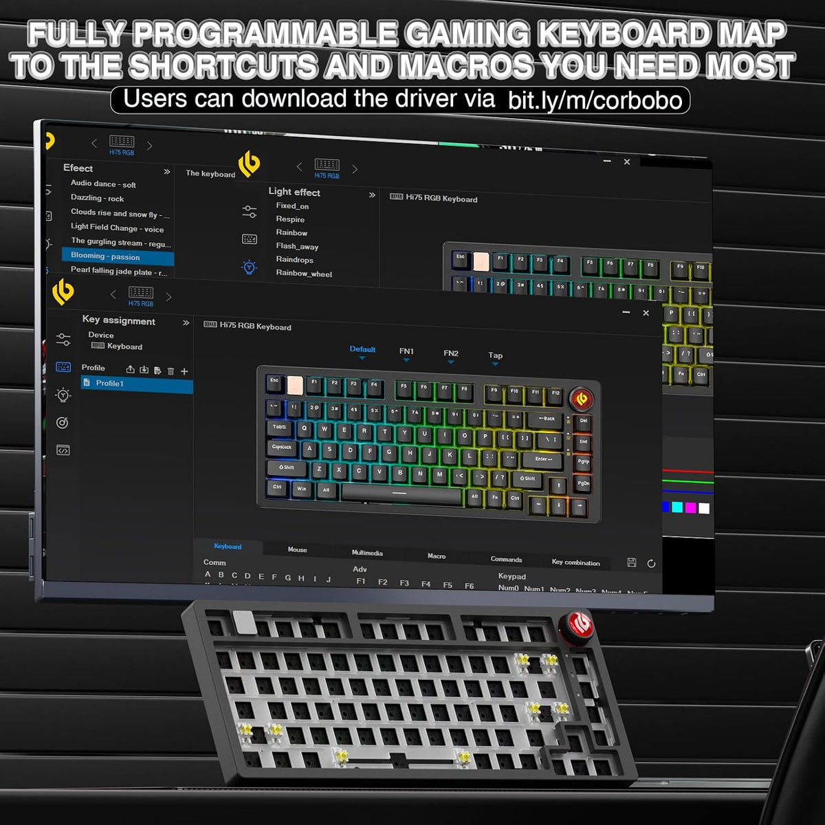 LEOBOG Hi75C Upgraded Wired Mechanical Keyboard Kit – Aluminum Alloy 75%