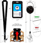 Black Marble Lanyards for Id Badges, Cute Badge Reel Heavy Duty - Image 4