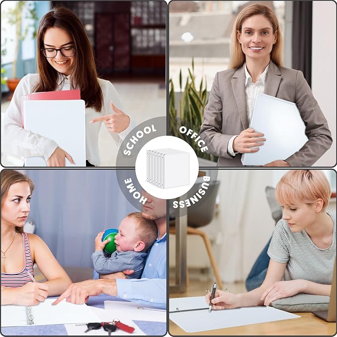 3 Ring Binder 0.5 Inch, PANDRI 6 Pack Binder Fits Letter Size 8.5'' x 11'' Paper - Image 6