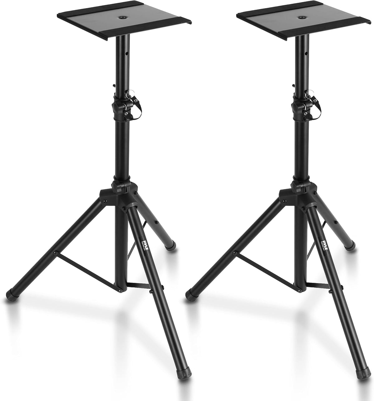 Pyle Adjustable Speaker Stand Pair – Dual Studio Monitor Tripod with Metal Ba...