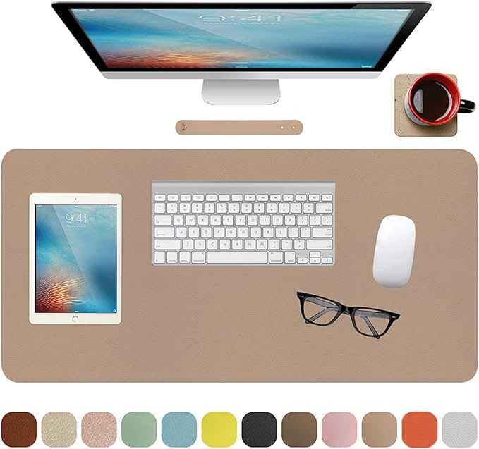 Boutilon Leather Desk Pad Protector, Non-Slip Mouse Pad, Laptop Desk Pad - Image 9