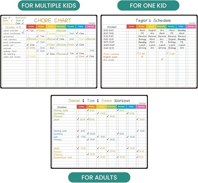 Magnetic Dry Erase Chore Chart, Monthly Calendar Set - Image 5
