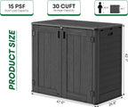 outdoor storage cabinet waterproof 31 cu.ft with lockable shown in use