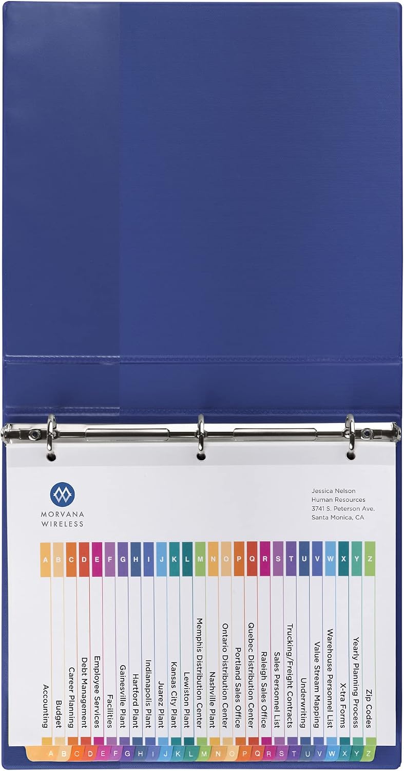 Avery A-Z Dividers for 3 Ring Binders, 26 Tabs per Set, Customizable Table of Contents, Multicolor Tabs, Great for Organizing Reports, Projects, and More (44225), 3 Sets (Pack of 4)