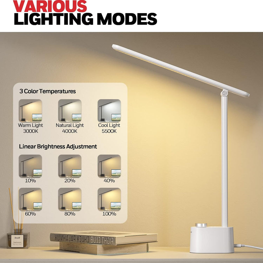 honeywell hwt-h01 led desk lamp, foldable & stepless, close-up detail