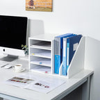 PAG Wood Desktop File Holder Organizer Mail Sorter, 15.35" W x 12.16" D x - Image 6