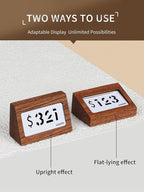 6 Pack Mini Wood Price Tag Label Holder Tabletop Stand or Recline Small Sign - Image 4