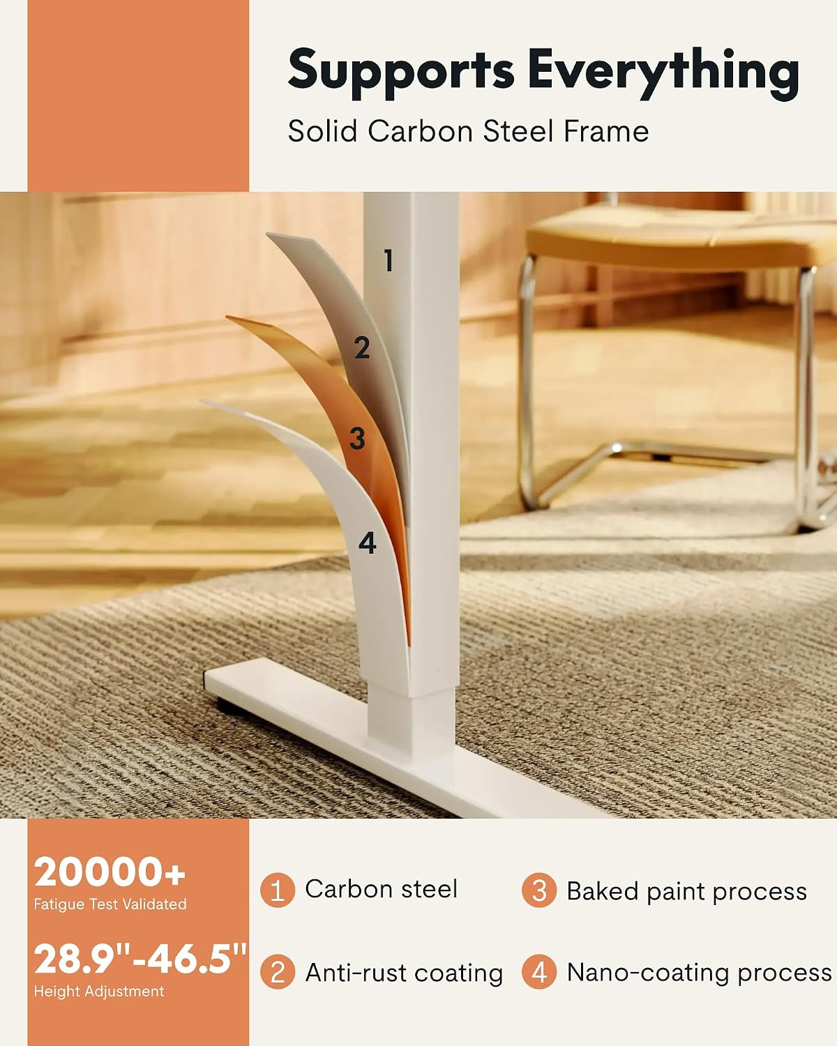 FLEXISPOT EN1 One-Piece Standing Desk, Electric Adjustable with 4 Memory Pres...