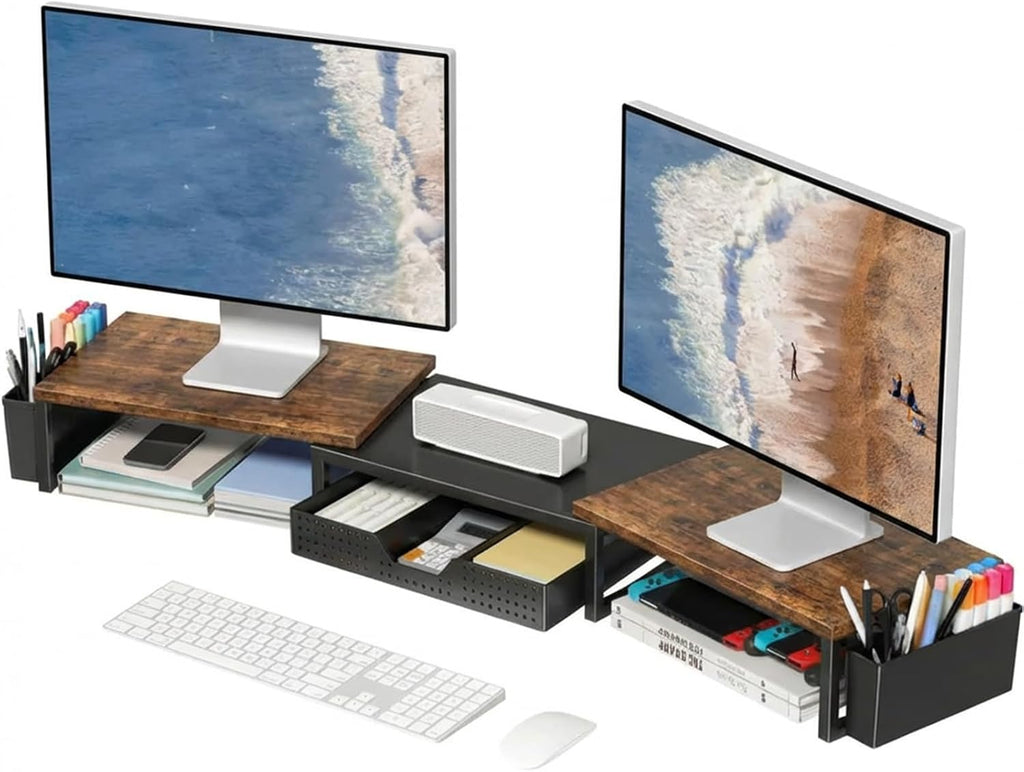 opnice desk organizers and accessories, dual monitor stand, main product view