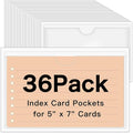 36 Pack Adhesive 5" x 7" Index Card Pockets by BESARME