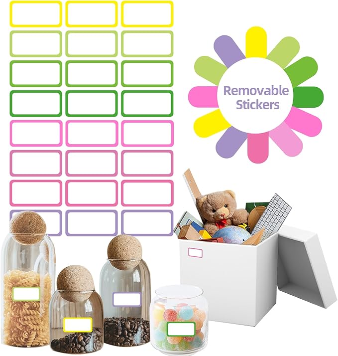STARLIBOO Removable Freezer Labels, 1x2 Inch Color Coding Removable Labels by STARLIBOO