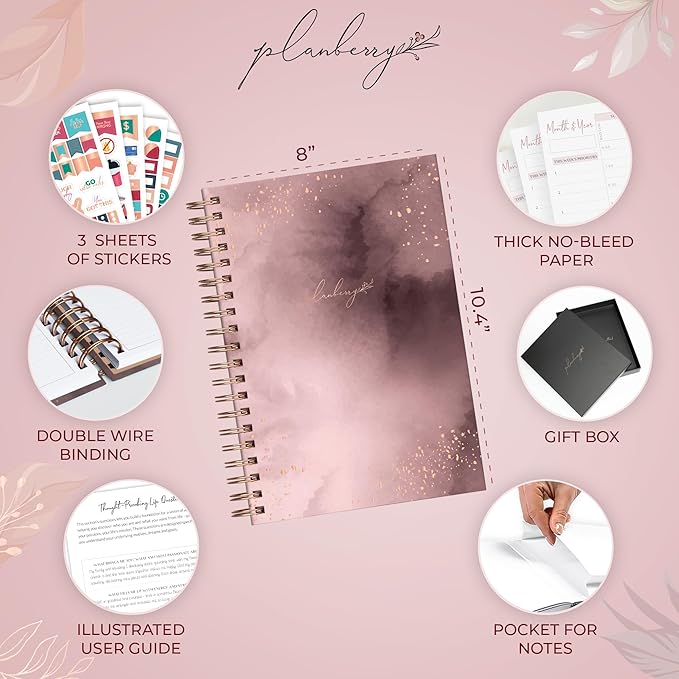 PLANBERRY Large Hourly Schedule Planner Premium – Undated Organizer - Image 2