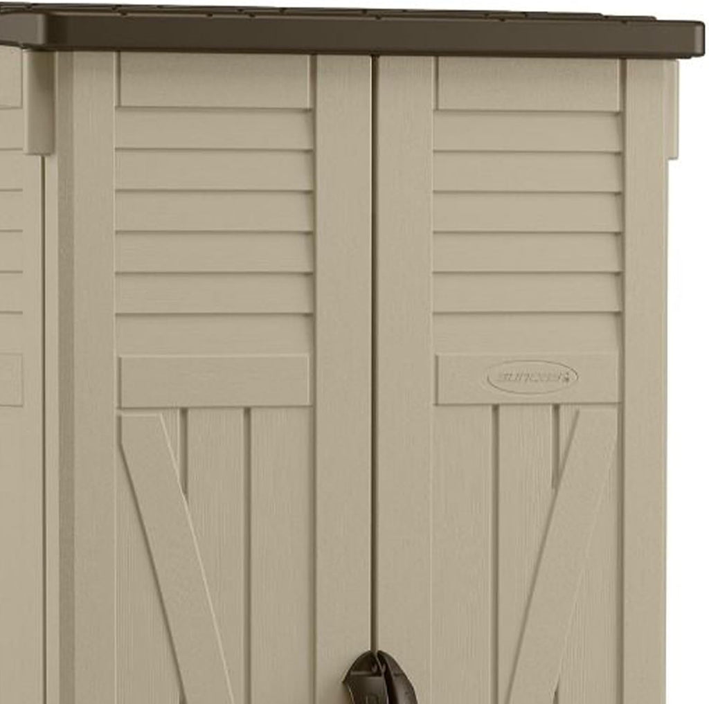 suncast vertical shed, compact outdoor storage system, 22, package contents