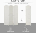 HOMCOM Room Divider, 3 Panel Folding Privacy Screen, 6FT Tall Portable Wicker - Image 3